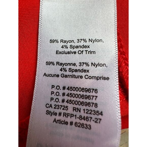 Babaton stretchy Red Midi Sleeveless Dress Size 6 - Picture 5 of 7